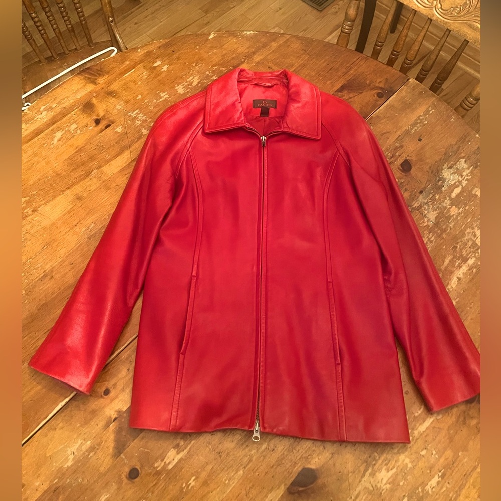 Danier Vibrant Red Leather Jacket